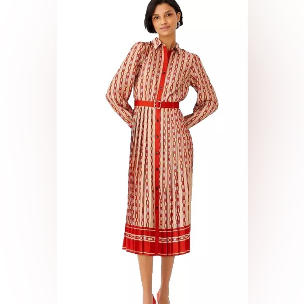 Ann Taylor dress red and beige